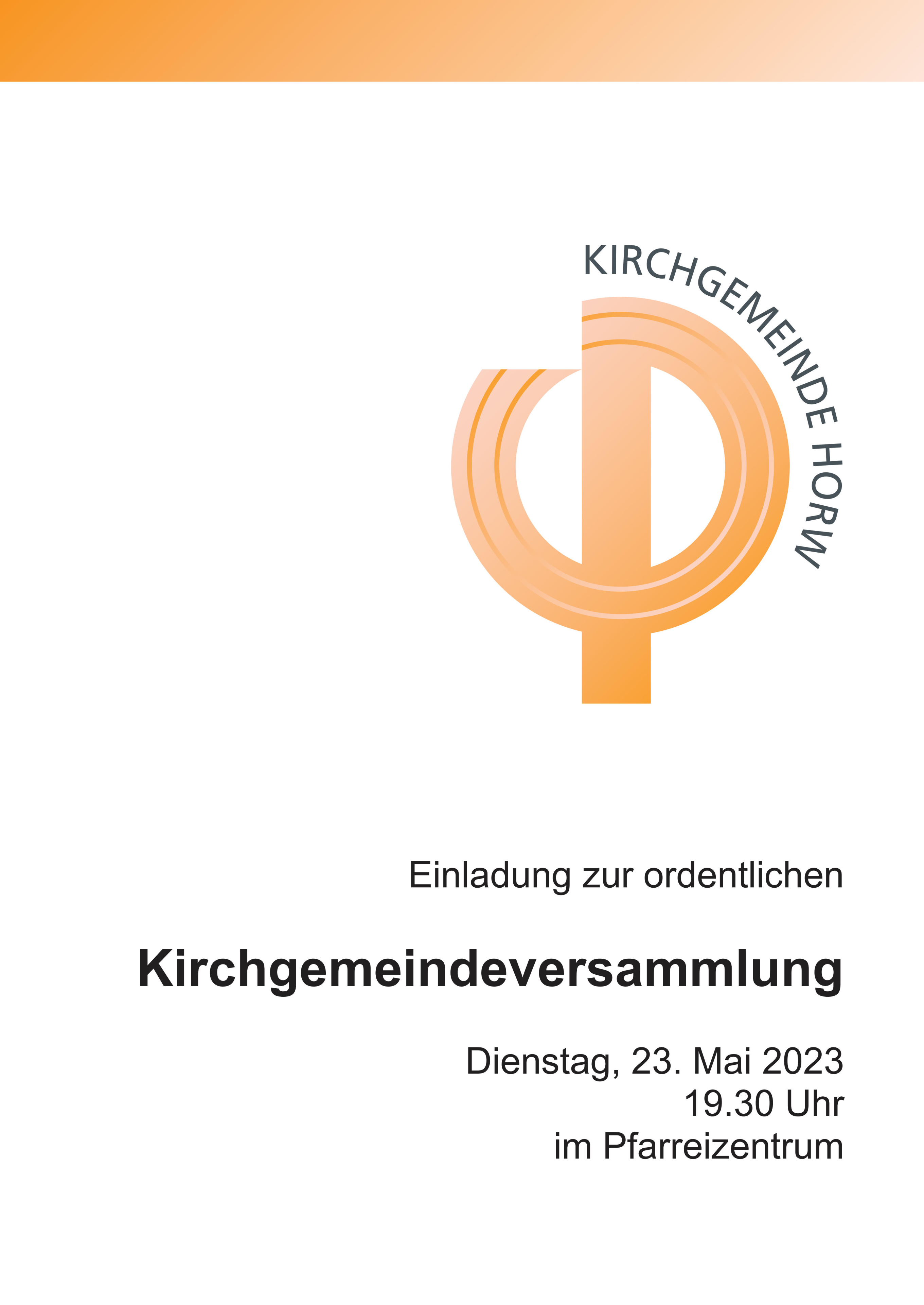 Kirchgemeindeversammlung am 23 Mai 2023 Römisch katholische Kirche Horw